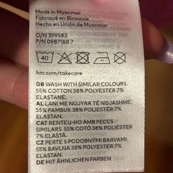 H&M Pink Bodycon dress with Orange collar - Picture 4 of 5